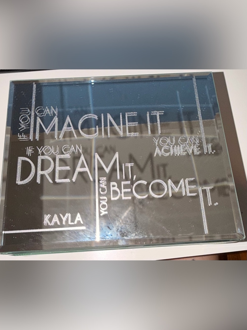 Personalized Mirrored Silver Jewelry Box